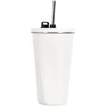 Coffee Tumblers with Straw (Black 600ml)