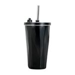 Coffee Tumblers with Straw (Black 600ml)
