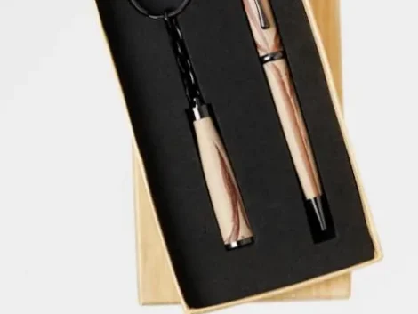 Wooden Pen Keychain Set