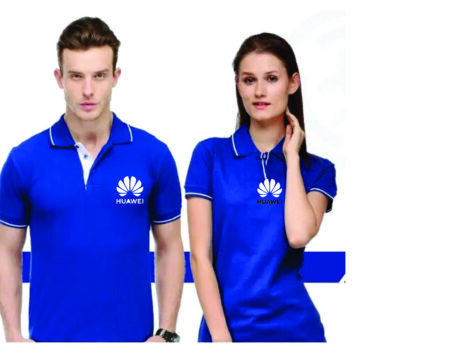 Royal Blue Polo T-Shirt with White Tipping (Unisex) – With Custom Logo Print