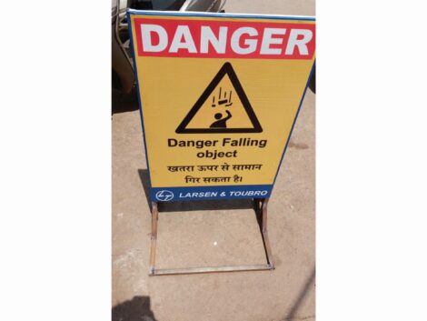 DANGER WARNING SIGNBOARD WITH MS FRAME WITH STAND